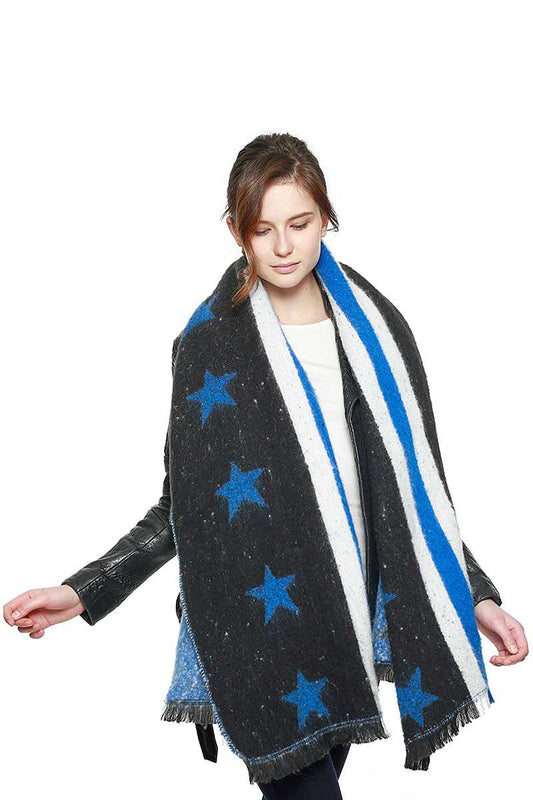 Stars & Stripe Oversized Scarf - Vestidora's