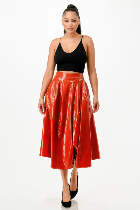 Midi Skirt With Pockets - Vestidora's