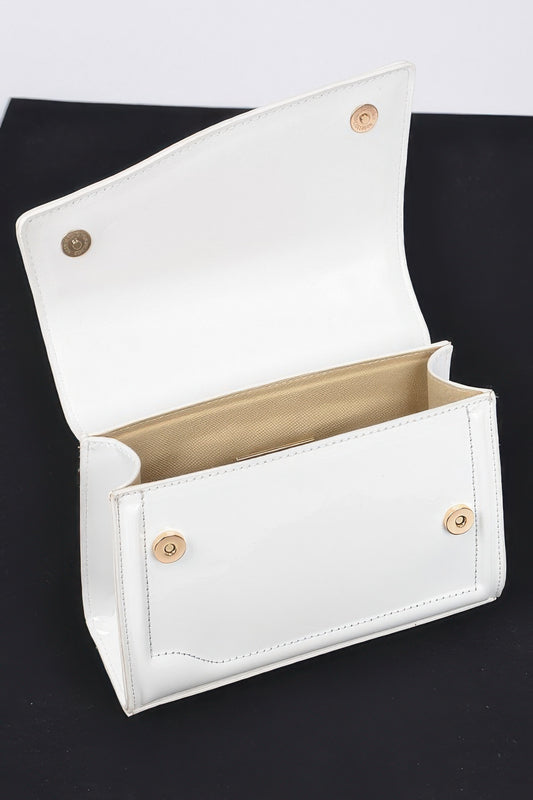 Enamel Faux Leather Top Handle Bag - Vestidora's