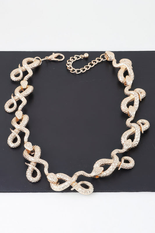 Luxury Snake Loop Necklace - Vestidora's