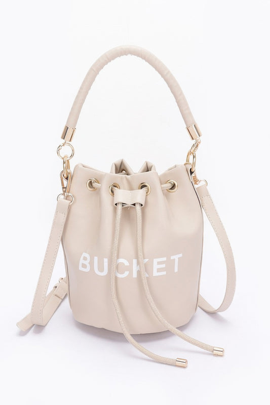 Faux Leather Bucket Bag - Vestidora's