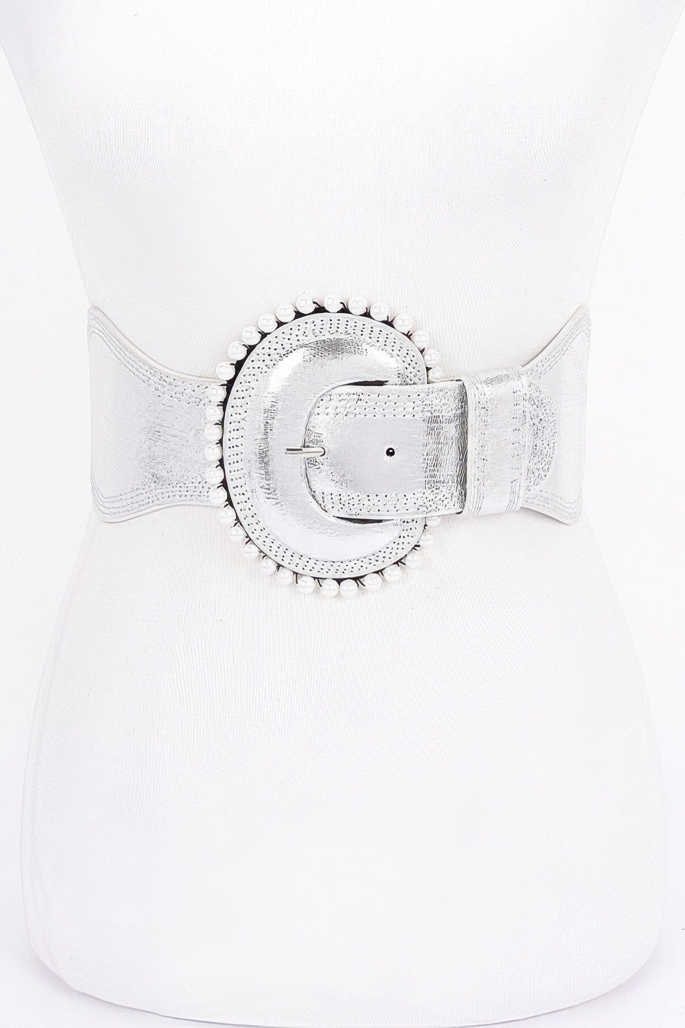 Pearl Metallic Pu Elastic Belt - Vestidora's