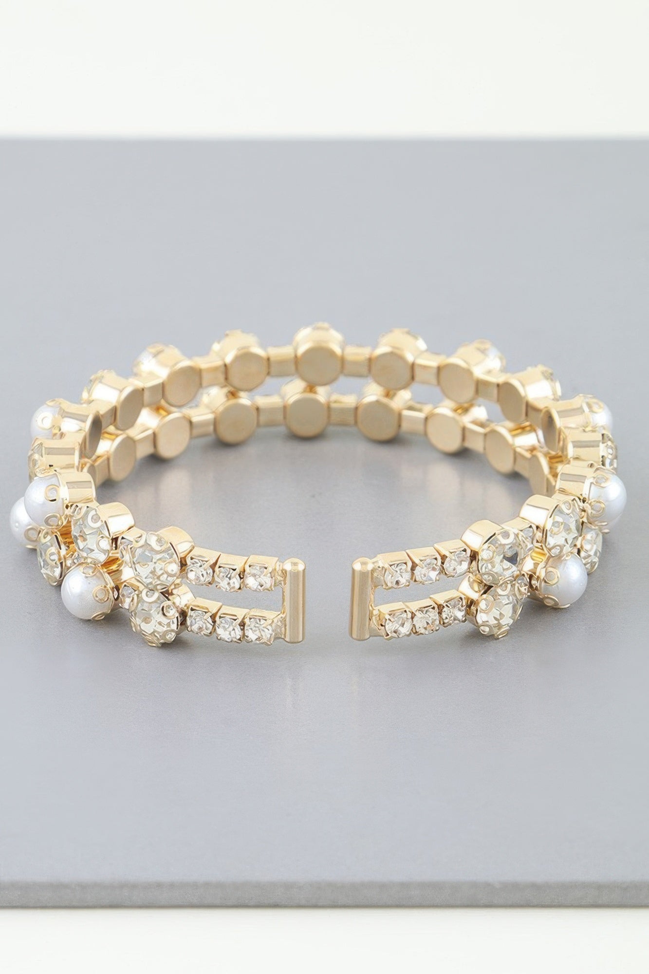 Double Pearled Cuff Bracelet - Vestidora's