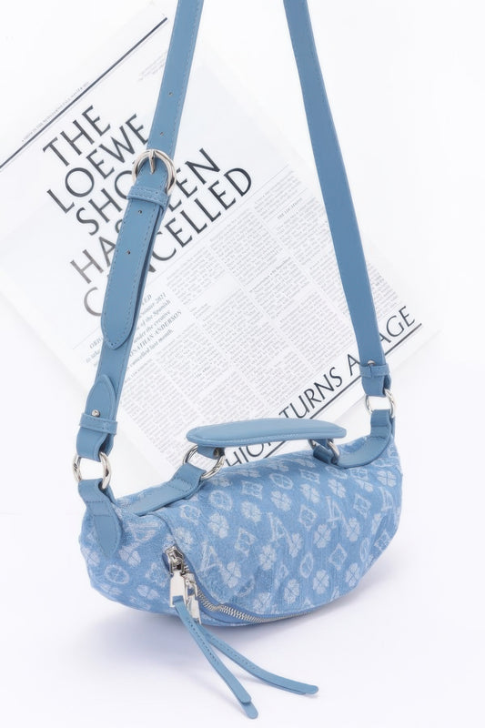 Embossed Denim Crossbody Bag - Vestidora's