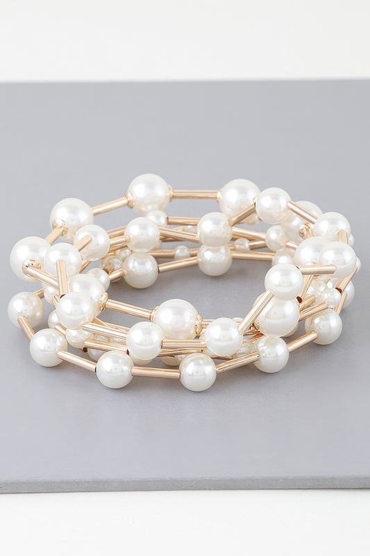 Multi Pearl Wire Bracelet - Vestidora's