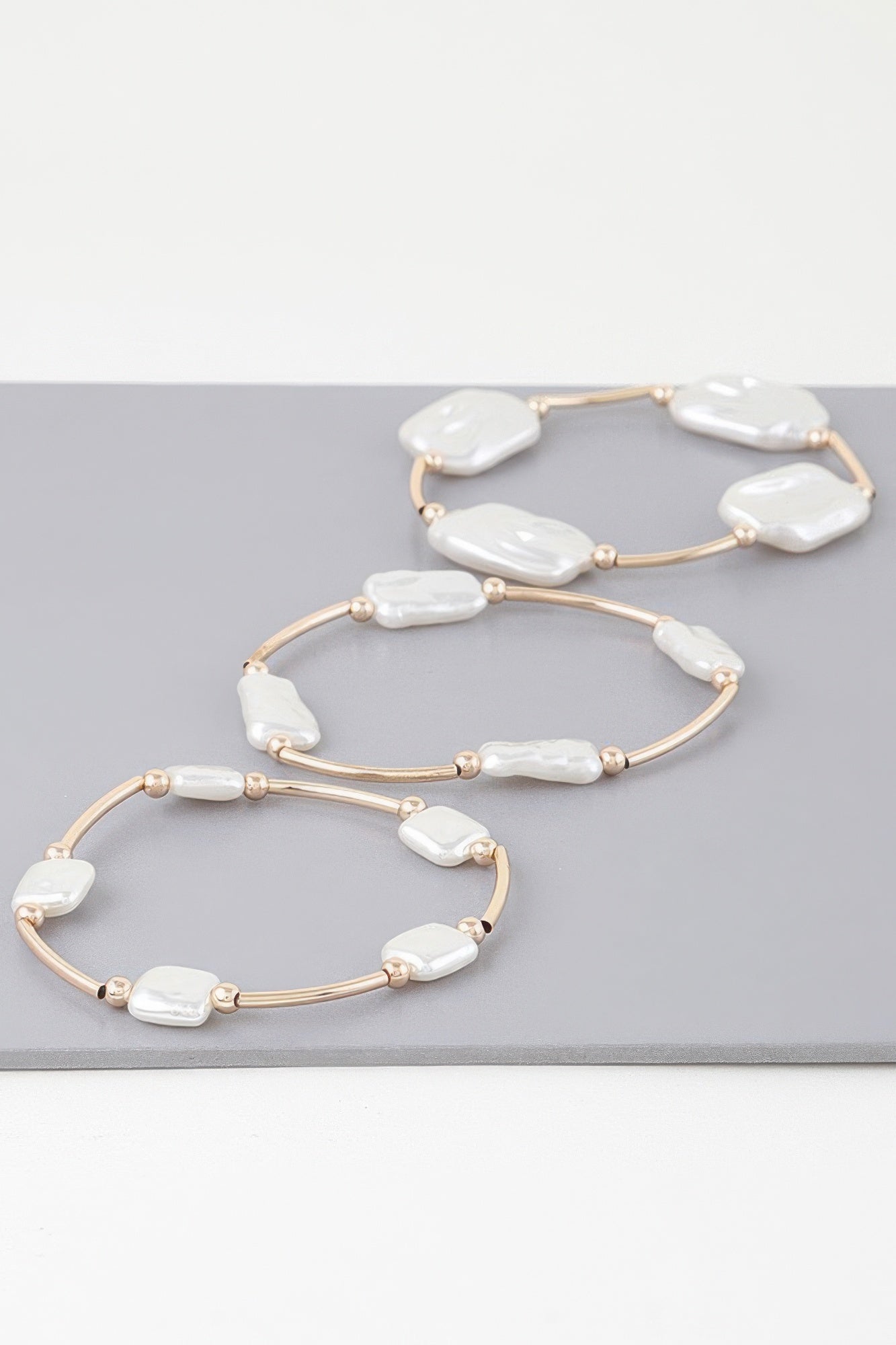 Multi Abstract Pearl Stone Tube Bracelet - Vestidora's