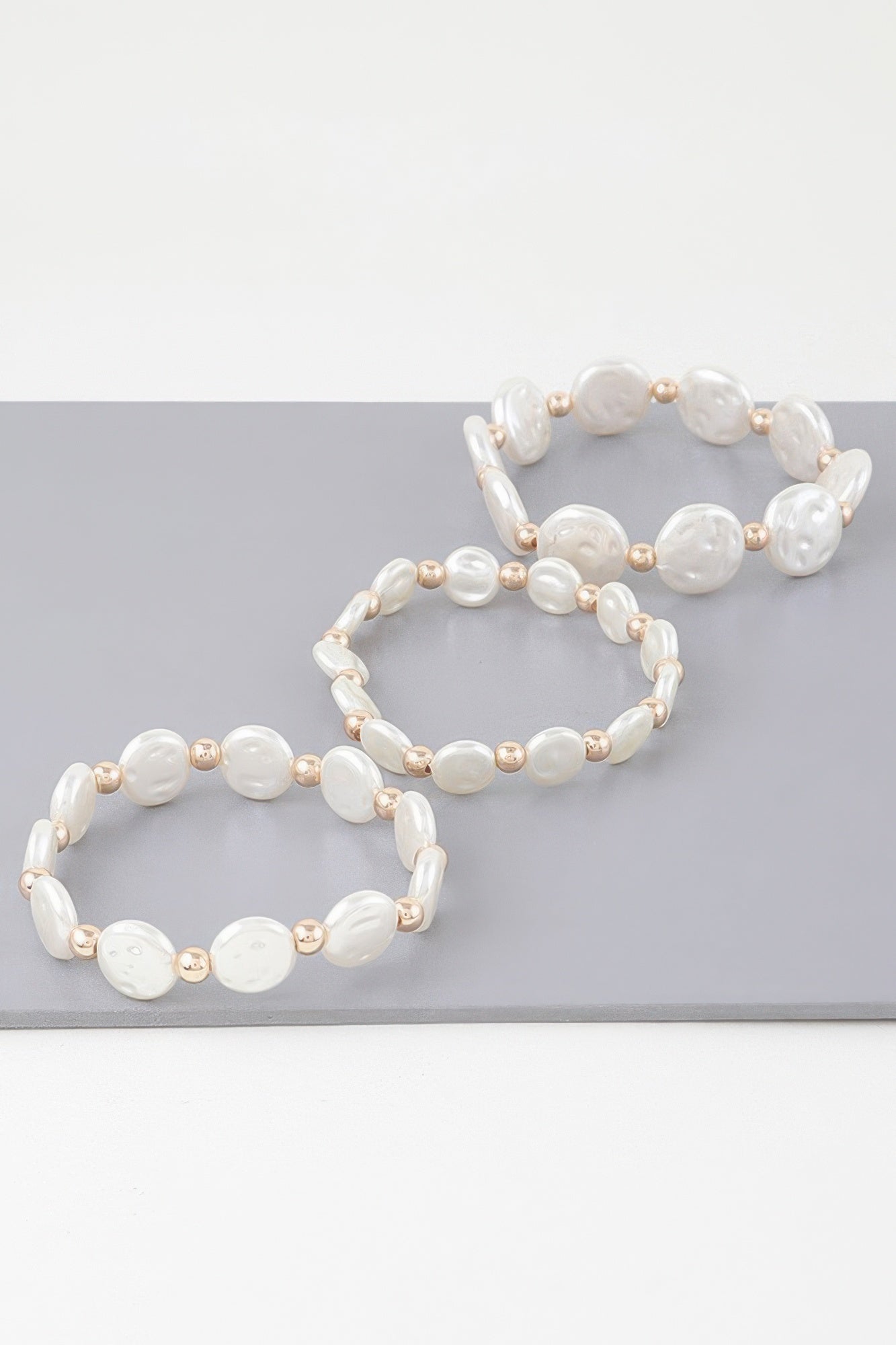 Triple Pearl Stone Beaded Bracelet - Vestidora's