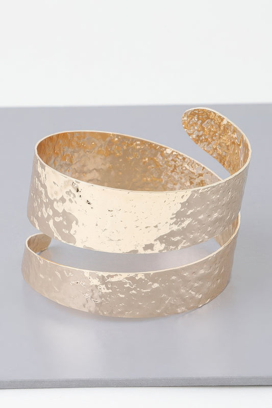 Hammered Wrap Around Cuff Bracelet - Vestidora's