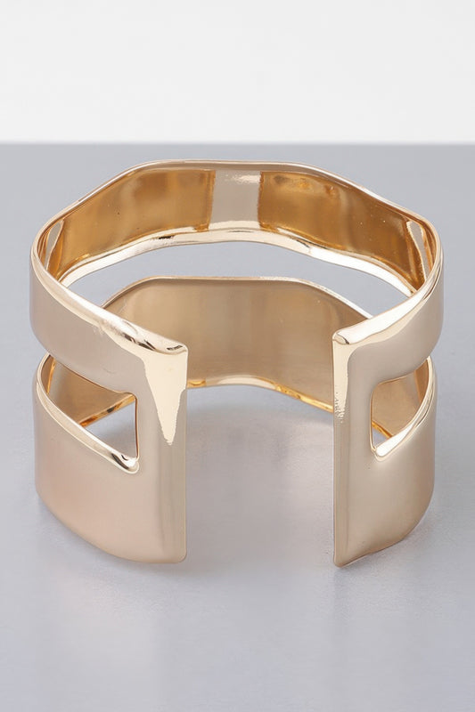 Shiny Double Open Cuff Bracelet - Vestidora's