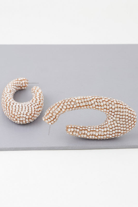 Bejeweled Abstract Oval Earrings - Vestidora's