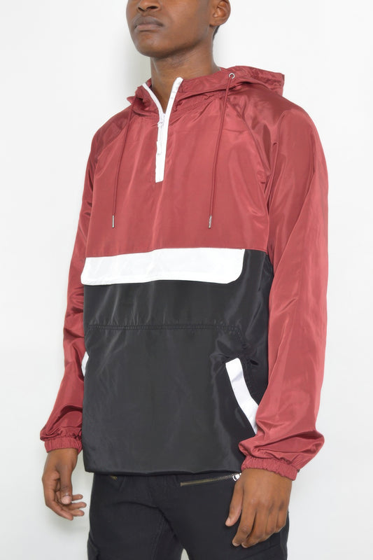 Color Block Anorak Jacket Pullover Windbreaker - Vestidora's