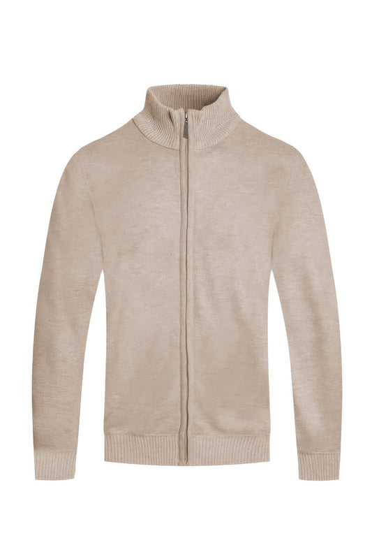 Mens Solid Full Zip Sweater - Vestidora's